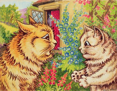 Cats in a Garden by Louis Wain